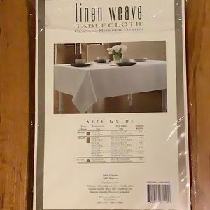 NWT BROWNSTONE GALLERY Linen Weave Tablecloth 60”x104”